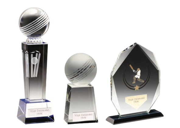 glass trophies and plaques